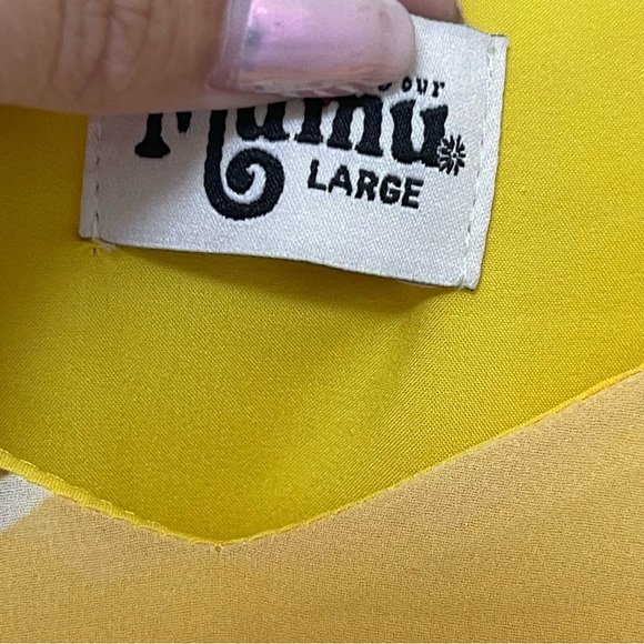 Show Me Your MuMu Suarez Ruffle Mini Dress Fruit Print Yellow Cherry Size Large - Picture 4 of 4